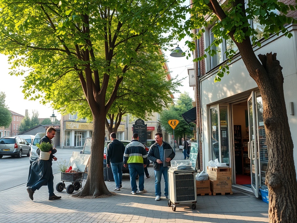 Młodzi ludzie pracujący nad projektem, symbolizujący inicjatywę i rozwój w ramach programu wsparcia w Siedlcach.